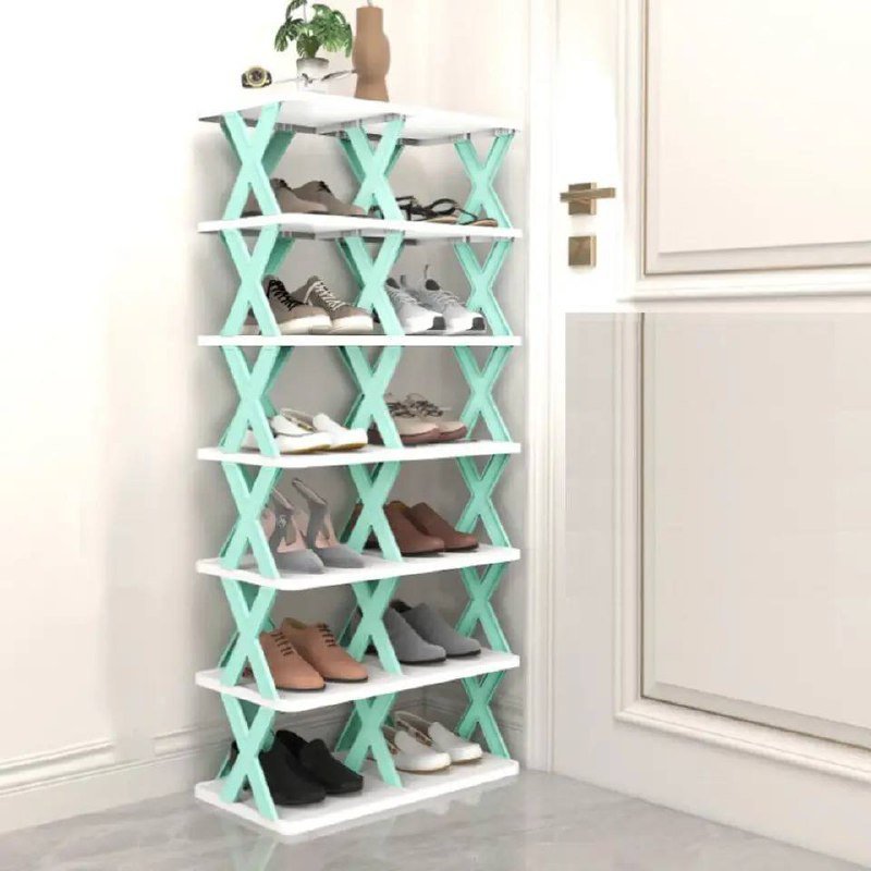 Double 8layers foldable shoe rack for household doorstep